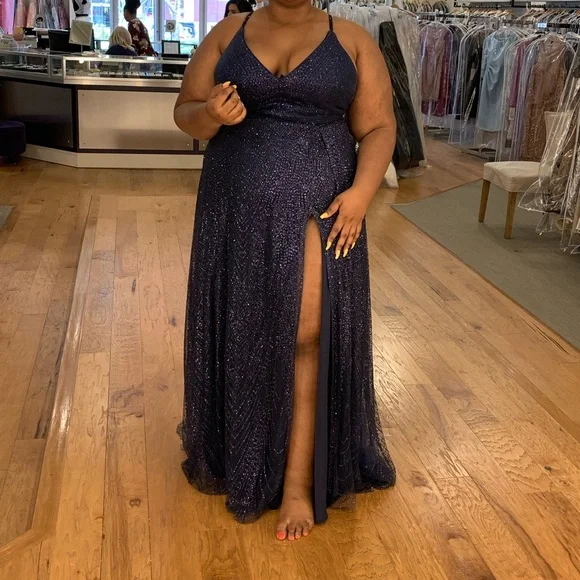 slim fit dress slacks LaDivine CC341 Navy 10 Sale  The Dress Outlet